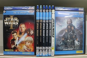 ブルーレイ スターウォーズ STARWARS 全6巻 + フォースの覚醒 ローグ・ワン 計8本set ※ケース無し発送 レンタル落ち Z3T6868