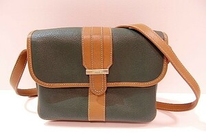 ランセル LANCEL ショルダーバッグ モス グリーン ブラウン 緑 茶 PVC レザー ロゴ ハンドバッグ 肩掛け 斜め掛け バッグ 鞄【中古】sh851