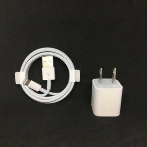 ■ 未使用 新品 送料無料 Apple 純正 5W USB 電源アダプタ + Lightningケーブル A1385 iPhone iPad MacBook iMac iPod AirPods AC 充電