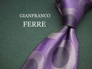 美品【GIANFRANCO FERRE ジャンフランコフェレ】 C1223 パープル系 ITALY イタリア製 SILK ブランド ネクタイ 古着 良品