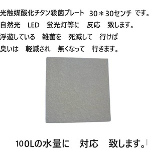 臭い亀　金魚　メダカ　対応 強力殺菌し　臭いを　軽減　光触媒酸化チタン殺菌プレート 　30＊30センチ　　5