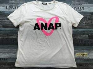 ANAP アナップ レディース ロゴハート プリント 半袖Tシャツ F 白