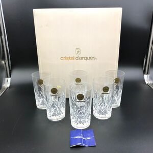 【25203】cristal darques クリスタルダルク タンブラー 6客セット カットガラス グラス 食器 工芸品 経年保管品 中古品 梱包80サイズ