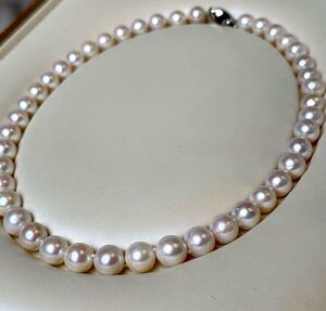 綺麗！花珠級本真珠ネックレス10mm 42cm 艷 天然パールネックレス necklace jewelry 美しい 天然Pearl