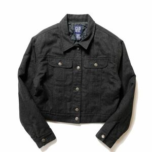 90’s ギャップ Gジャンタイプ ウール ジャケット (L) 灰 中綿ライナー トラッカージャケット 90年代 旧タグ オールド OLD GAP Ladys