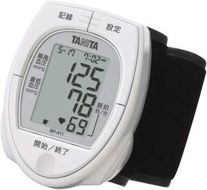 即納/TANITA手首式血圧計[BP-A11]脈拍 ホワイト 手首 タニタ/新品未使用未開封