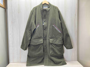 SCHOTT/ショット WOOL MILLITARY COAT/ウールミリタリーコート 3112069 ウールモッサ 袖口ジップ ナイロンテープ スナップボタン XL