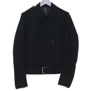 DIOR HOMME ウールダブルライダースジャケット サイズ44 ブラック 233C403A2075 ディオールオム 12aw 裏地キルティング ブルゾン