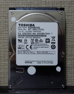 ■未使用品■TOSHIBA製2.5inch AVコマンド対応HDD 2TB MQ04ABD200 