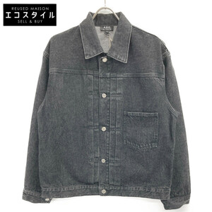 A.P.C. アーペーセー ブラック 24243-1-39951 1st ウォッシュ加工 デニムジャケット ブラック L ジャケット コットン メンズ 中古