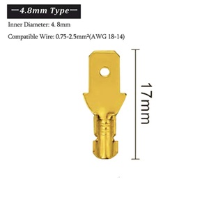 平型端子 ファストン端子 オス 4.8mm 10個セット