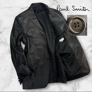 定価10万超 美品 Paul Smith LONDON ポールスミス ロンドン 3Bレザーテーラードジャケット サイズM 羊革 Hero 美シルエット 人気 A2918