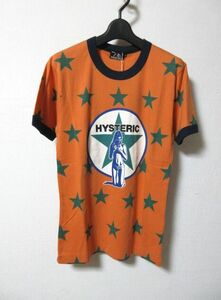 S 新品 定価17380円 HYSTERIC GLAMOUR ヒステリックグラマー STAR スター ヒスガール Tシャツ オレンジ