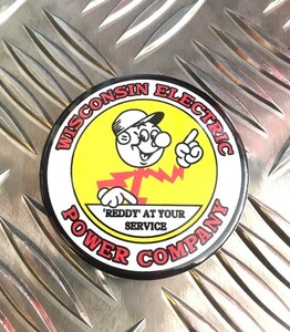 ビッグ缶バッチ レディキロワット Reddy Kilowatt アメリカ雑貨 アメリカン雑貨