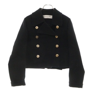 Christian Dior クリスチャンディオール 23AW Cropped Peacoat ウール カシミヤ クロップド ピーコート ブラック レディース 340C48A0060