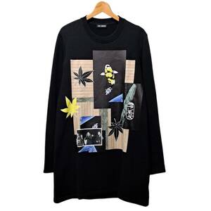 15ss RAF SIMONS JAPONISM ラフシモンズ ジャポニズム コラージュ オーバーサイズ ロング スウェット S ブラック トレーナー