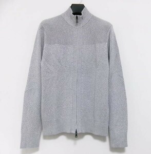 新品★JOSEPH HOMME ジョゼフオム★シルクバルキーハニカム ジップアップニット★グレー 46 ジョセフ