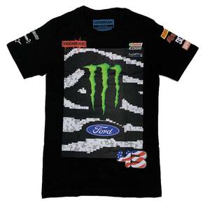 HOONIGAN RACING フーニガン MONSTER ENERGY モンスターエナジー USフラッグ43 Kenblockオフィシャル Ｔシャツ(ブラック) (L)並行輸入品