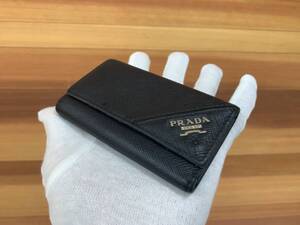 1円スタート【中古品】PRADA プラダ サフィアーノ レザー 6連 キーケース Ｆ250108