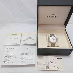 【１円スタート！！】ユンハンス JUNGHANS 2023年3月正規購入品！ マックスビル MAXBILL 手巻き メンズ 腕時計 027/3004.44M 027 3004 44M 