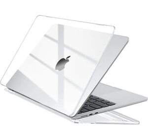 MacBook Air 13インチケースBB1410【M3/M2】EooCoo対応 2024 2023 2022リリースA3113 A2681 チップ 付き -クリスタルクリア 透明ケース