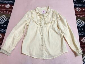 アクシーズファムキッズ　長袖シャツ　120センチ トップス　キッズ　ジュニア　女の子　フリル　レース　axes femme kids