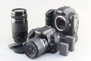 B+ (並品) Canon キヤノン EOS D30/EOS Kiss Digital X 18-55mm II USM 75-300mm USM レンズセット 初期不良返品無料