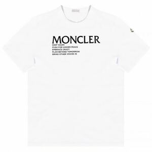 ★希少★ 新作 MONCLER Tシャツ Ｍ　モンクレール ホワイト ロゴ ラバーワッペン 高級ライン 直営店購入 完売品