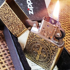 送料無料 箱付・動作品 CONSTANTINE コンスタンティン ZIPPO ジッポ ARMOR アーマー 美品 オイルライター OIL LIGHTER キアヌリーヴス gold