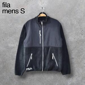 フィラ フルジップ フリースジャケット 黒 ブラック メンズS 古着 FILA DZ0311