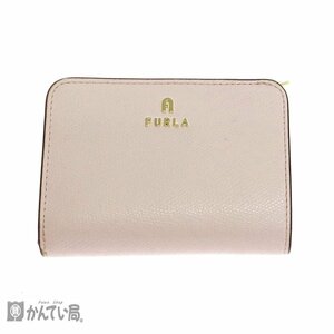 FURLA フルラ 二つ折り財布 ピンク系 コンパクト レディース ウォレット ゴールド金具 ファスナー開閉小銭入れ 札入れ カード入れ