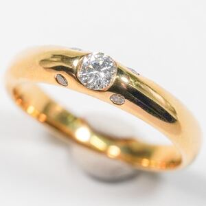 ★1円〜★0.21ct K18YG 3.7g ♯11 鑑定付 天然ダイヤモンド Natural Diamond 750 Yellow Gold イエローゴールド 金 Ring Jewelry 新品仕上