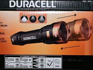 ５５０ルーメン　デュラセル　DURACELL LED　DURABEAM ULTRA 550lm　明るい　LEDライト　懐中電灯　IPX4 防水