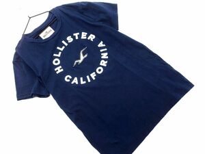 Hollister ホリスター ロゴ 刺繍 半袖 Tシャツ sizeS/紺 ■◆ ☆ efc1 レディース