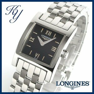 1円～ 3ヶ月保証付き 磨き済み 本物 人気 LONGINES ロンジン ドルチェビータ スクエア L5 166 4 ブラック レディース 時計