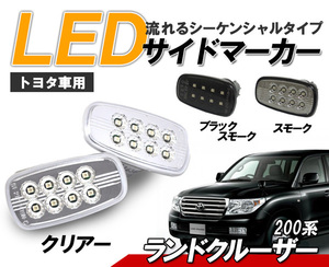 ランクル ランドクルーザー(200系) 流れるウインカー シーケンシャル LEDサイドマーカー　新品左右セット クリアータイプ クリスタルアイ