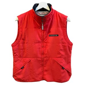 マンシングウェア MUNSINGWEAR 美品 中綿 ベスト ゴルフ ウエア M 赤 レッド ■GY08 メンズ