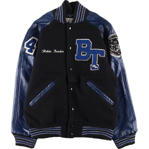 古着 90年代 Matt’s Jackets 袖革ウールスタジャン アワードジャケット バーシティジャケット USA製 メンズM /eaa386278 【SS2403】