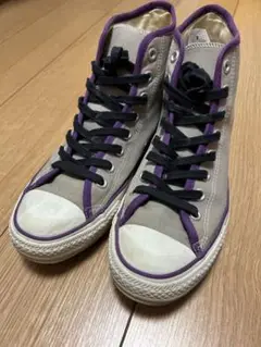 Converse All Star グレー 紫 スニーカー　レアカラー