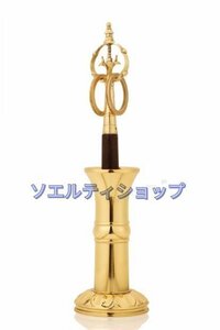 入手困難！真言宗一面器 真鍮杖 仏教 仏具 28cm 密教法具仏教用品