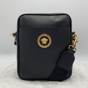 ［極美品］VERSACE ヴェルサーチ カーフレザー メデューサ ショルダーバッグ　ゴールド