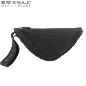 101757533 プラダ PRADA PRADA TRIANGLE クラッチバッグ ブラック キャンバス トライアングル ポーチ セカンドバッグ レディース