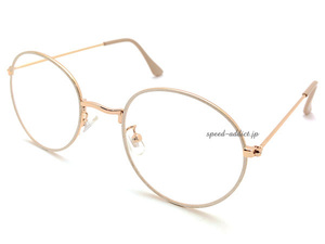 七宝 METAL BOSTON SUNGLASS（七宝メタルボストンサングラス）IVORY/GOLD × CLEAR