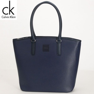 新品 CK CALVIN KLEIN カルバンクライン トートバッグ 日本製 定価3,3万 レザーデザイン 収納量◎ ネイビー ※他にも出品中です♪ CK14943