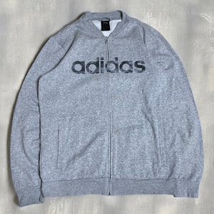 ★adidas リニアロゴ ジップジャージ Mサイズ(US) カモフラ柄 グレー