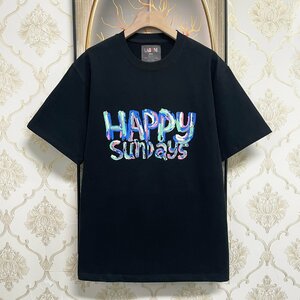 高級EU製＆定価2万◆UABONI*Paris*半袖Tシャツ*ユアボニ*パリ発◆綿100％ 通気 快適 柔らかい カラフル カットソー スウェット アメカジ XL