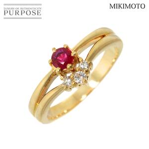 ミキモト MIKIMOTO ルビー 0.20ct ダイヤ 0.07ct 7号 リング K18 YG イエローゴールド 750 指輪 Ruby Ring 90253403