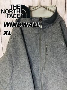 美品　ノースフェイス　The North Face USA規格 ソフトシェル　ジャケット　フルジップ　WIND WALL ブルゾン　刺繍ロゴ