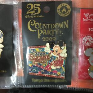 ディズニーランド カウントダウンパーティー 2009 ピンバッジ ピンバッチ ミッキー 25周年 ニューイヤーズイヴ TDR TDL