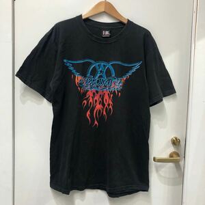 Aerosmith エアロスミス USA製 バンドTシャツ GOT BALLS ブラック L 古着 ヴィンテージ バンT プリント 半袖 ファイヤー ロックTシャツ